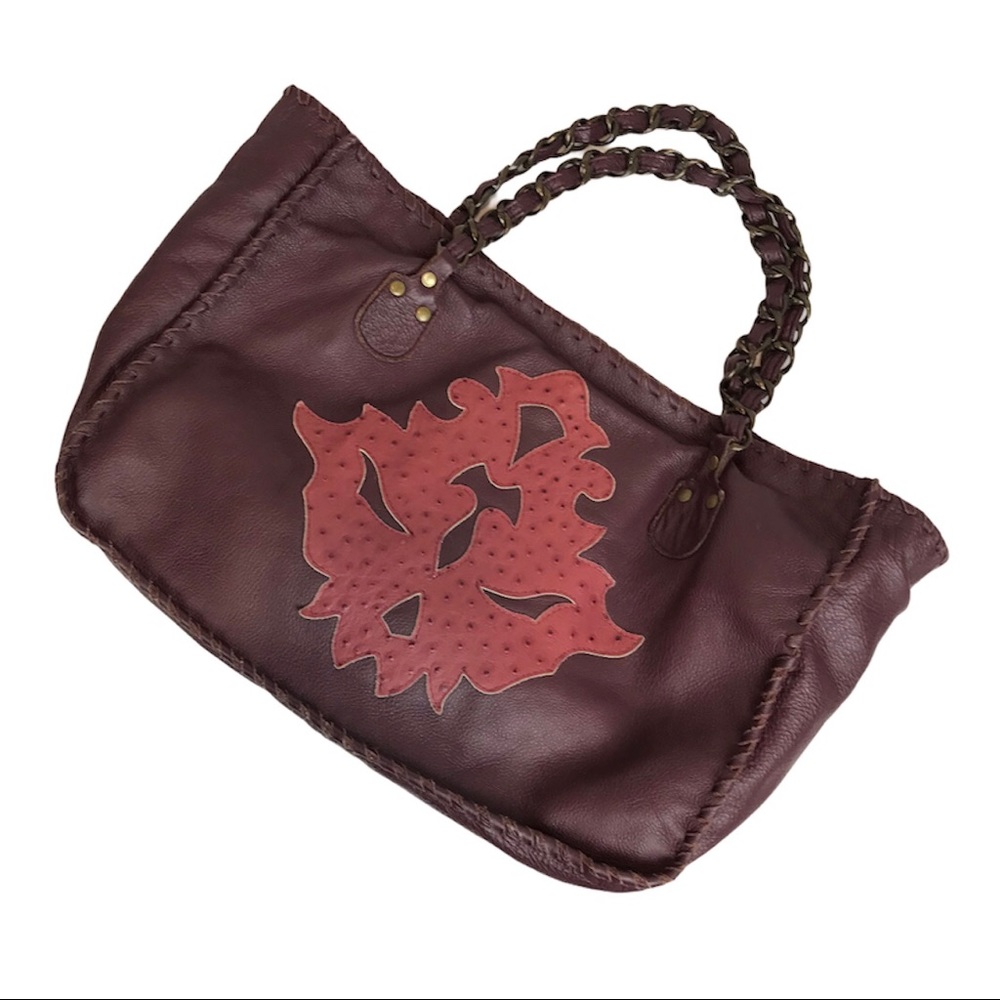 Hochman Fuller Western Plum Leather Large Purse
